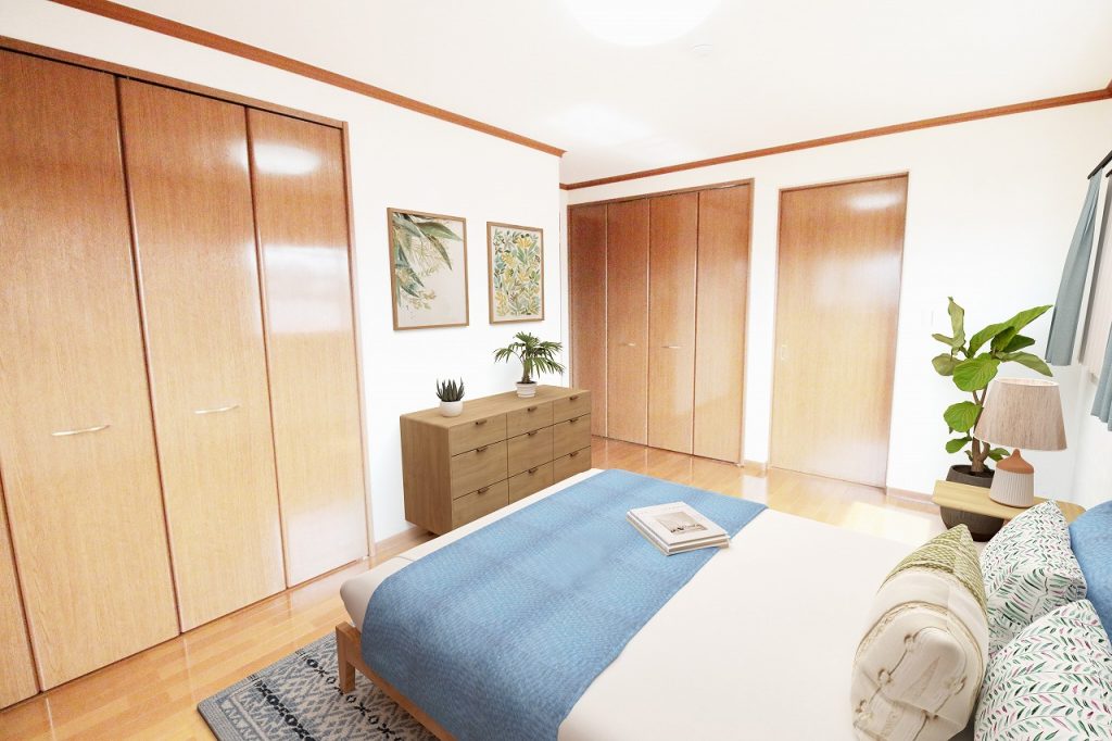 ※この画像は実際の室内写真および間取り図をもとに、家具・小物の配置例をCG合成したものです。家具・小物は価格に含まれません。